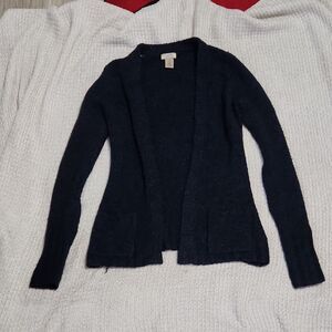 Arizona Jean Company Knit Cardigan Sweater Black Long Sleeve Pockets Womens M